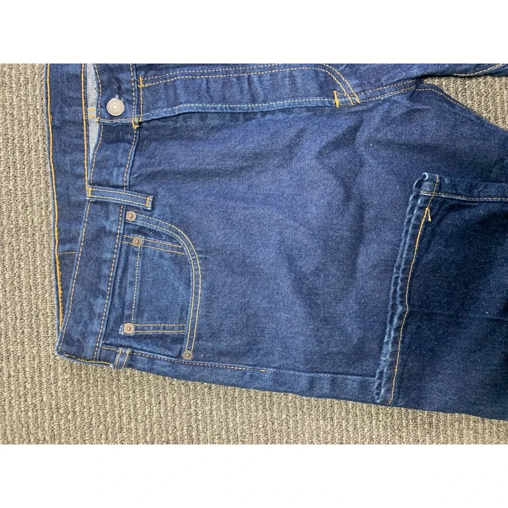 Levi's 501 Mens Jeans 38x30 Blue Denim Button Fly Straight Leg Regular Fit
